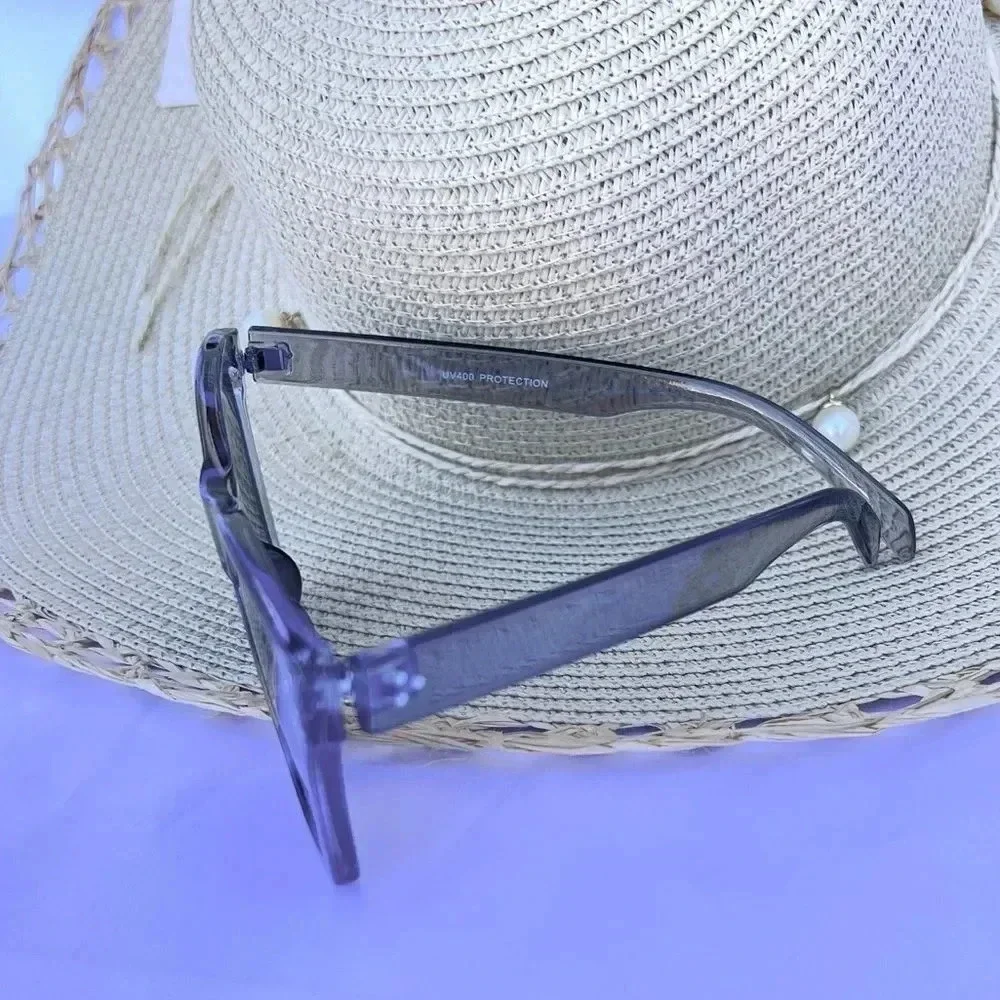 Sunglasses Clear Gray Frame 100% UV Protection
